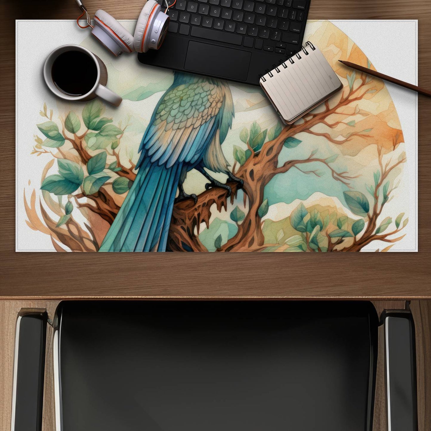 Perched - Desk mat - Print on demand