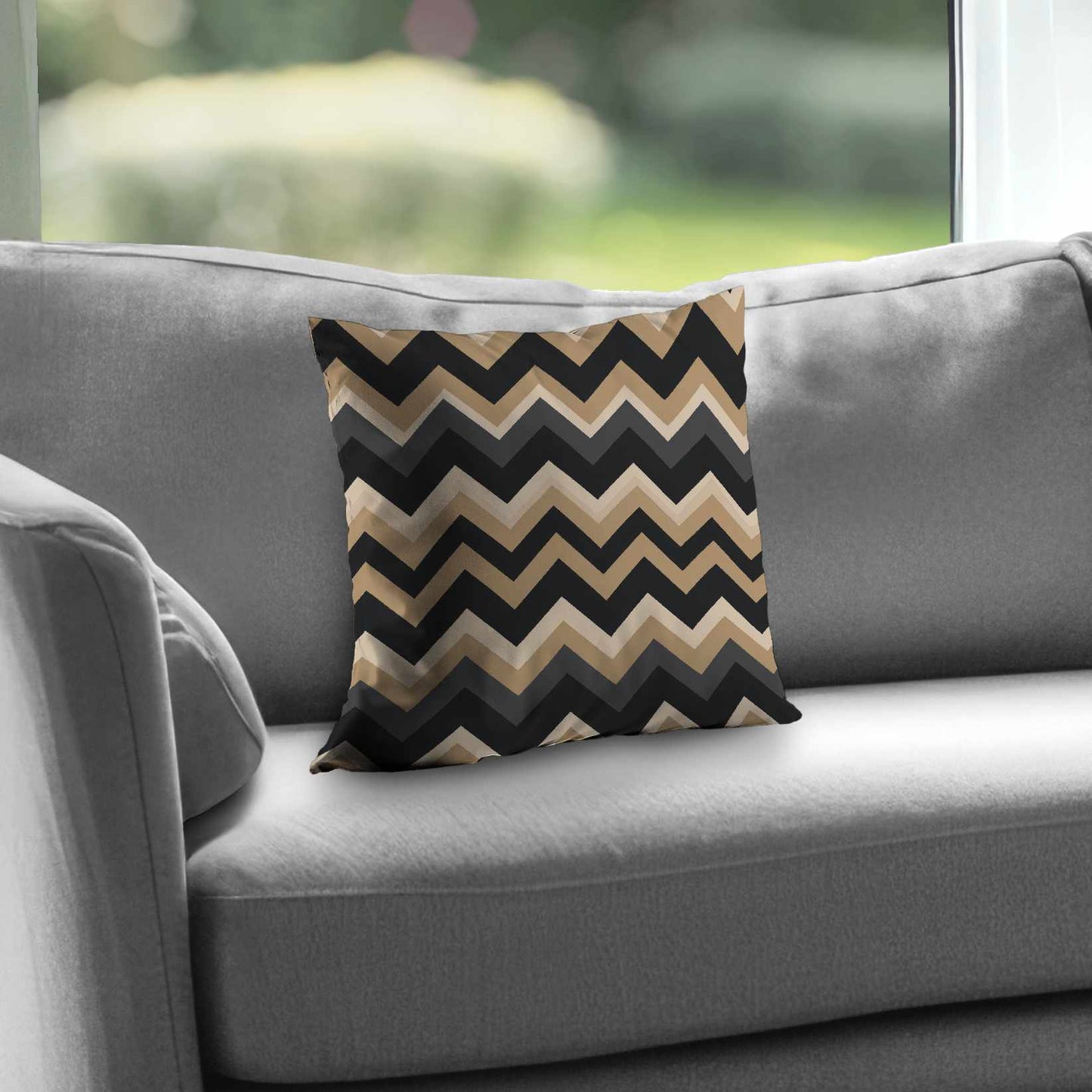 Earth Tone Waves Poly Twill Throw Pillow - Home Decor Accent