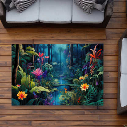 The beauty of nature Blue Outdoor Area Rug for Home Decor