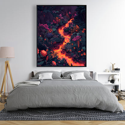 Flowing magma - 36"x36" Framed canvas