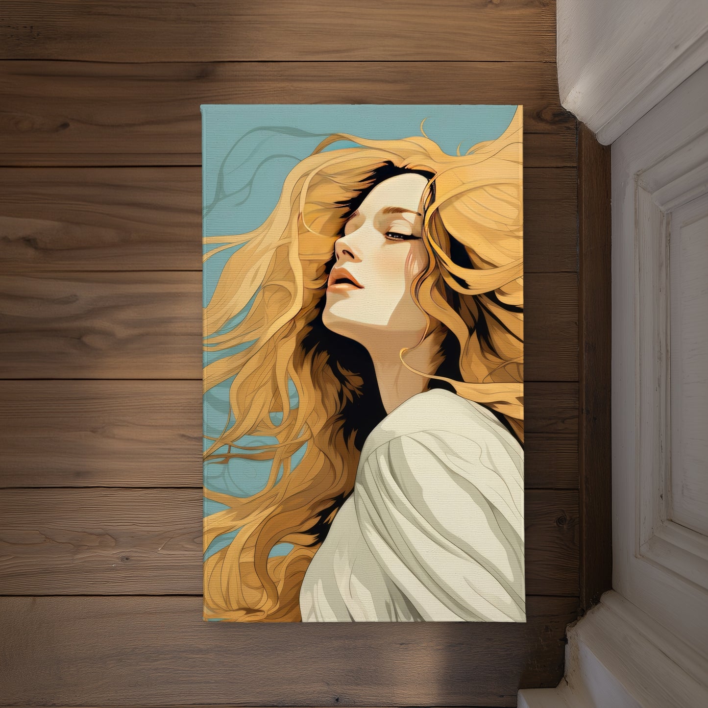 Flowing Hair Beige Indoor Outdoor Door Mat | Home Decor