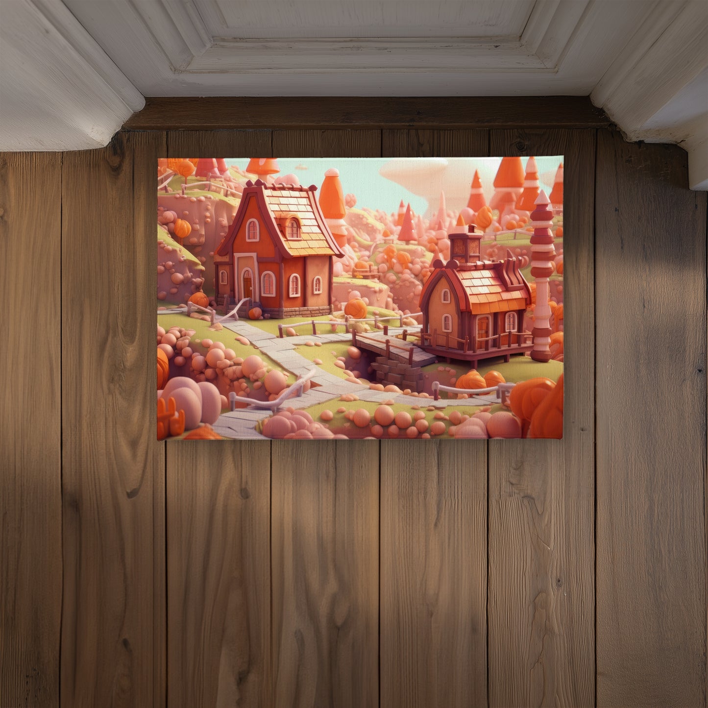 Toy Town White Indoor Outdoor Door Mat | Decor Essential