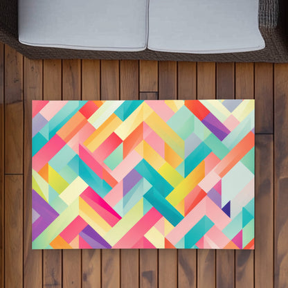 Stripe Harmony Turquoise Outdoor Area Rug | Decor Essentials