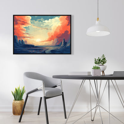 Finally Light - Orange Framed Canvas for Home Decor