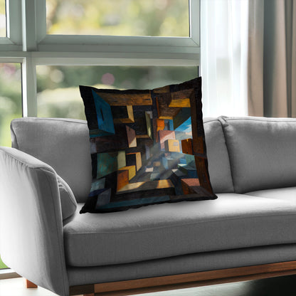 Boxed Up Poly Twill Throw Pillow - Stylish Home Decor Accent