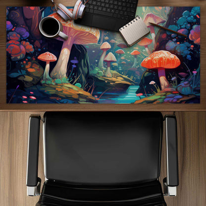 Whimsical Forest Blue Desk Mat | Home Decor Accessory