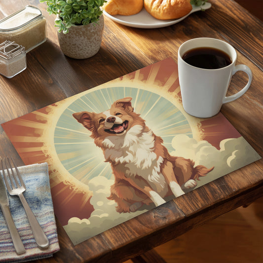 Pats and Smiles Beige Polyester Placemat for Home Decor