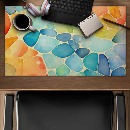 Blobs - Turquoise Desk Mat for Stylish Home Decor