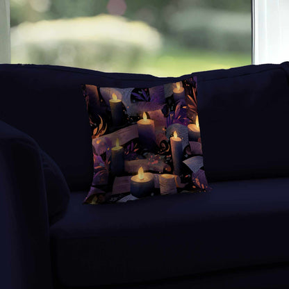 Oreiller décoratif en sergé polyester « Murmures à la lueur des chandelles »