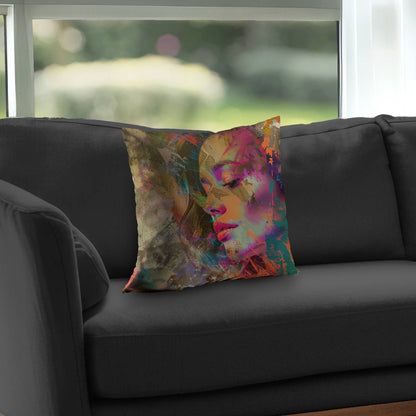 Grunge Look Poly Twill Throw Pillow - Stylish Home Decor