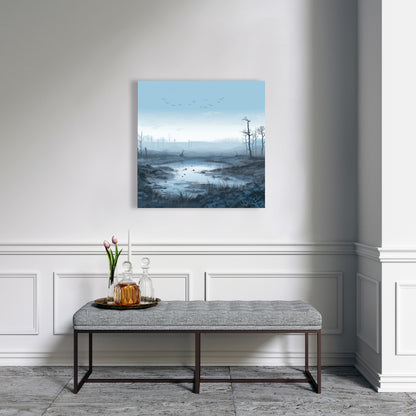 Swampy lands - Blue Canvas Wall Art for Home Decor
