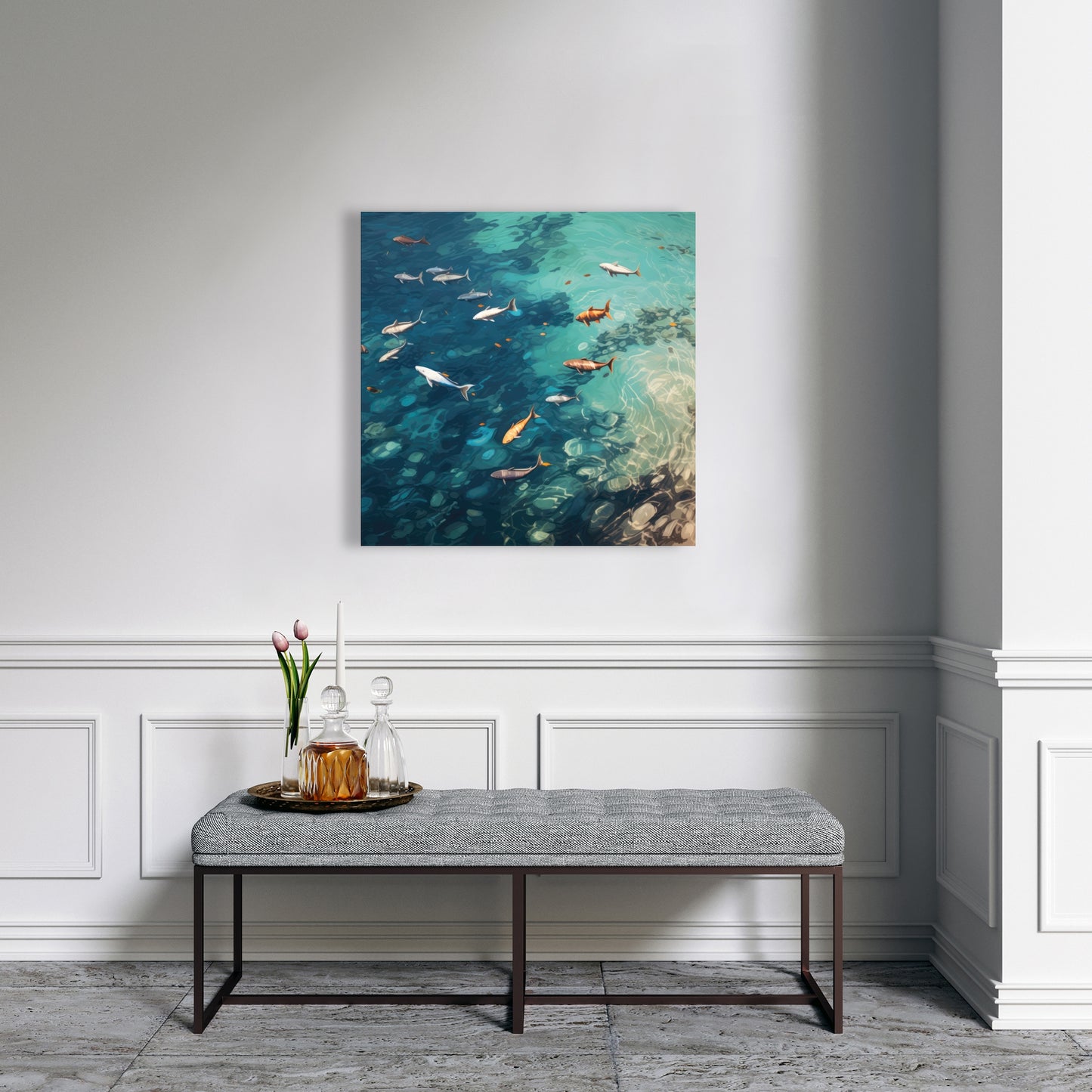 Swim ahead - 32"x32" Canvas