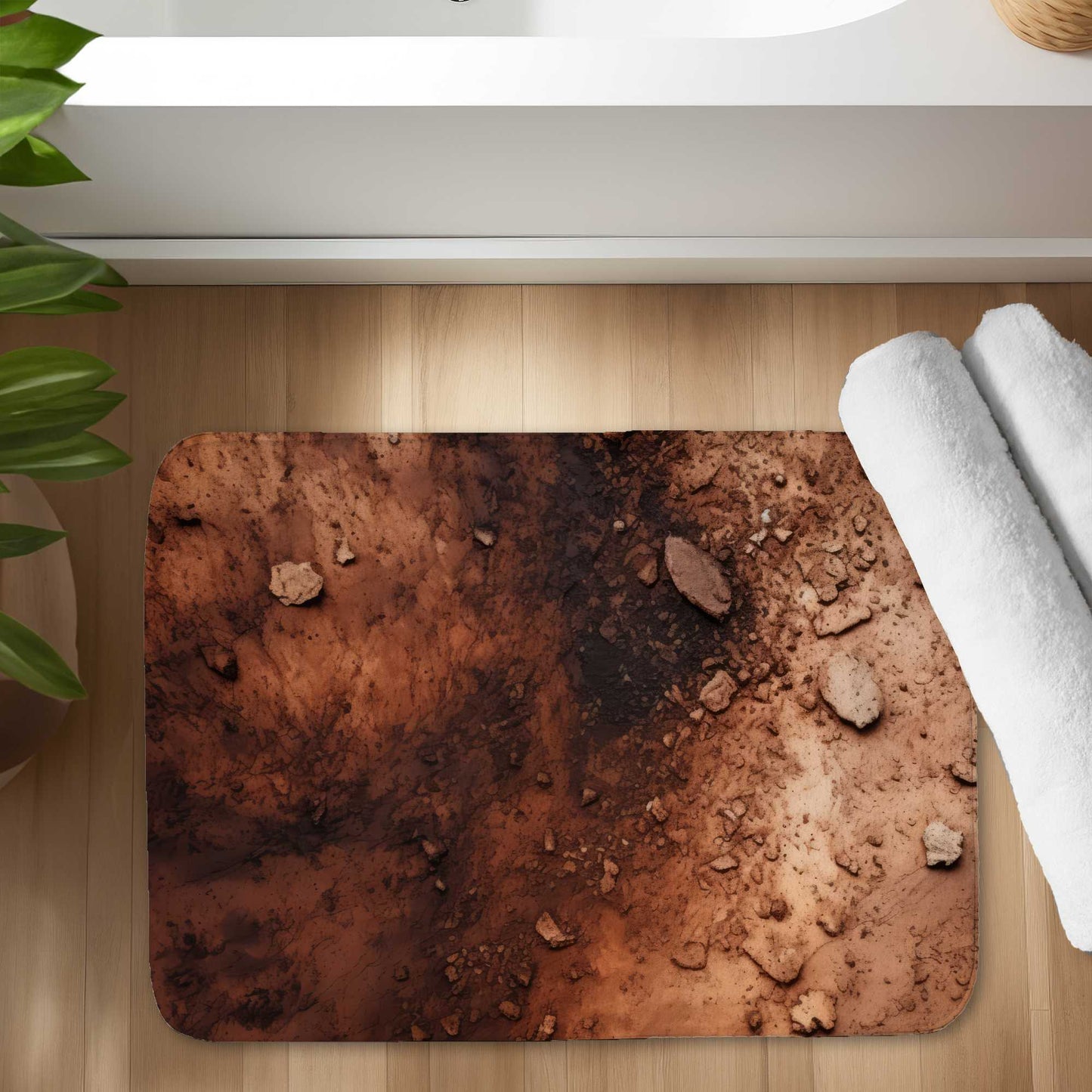 Digging White Bath Mat - Elegant Home Decor for Comfort