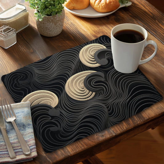 Layers Black Braided Polyester Placemat for Home Decor