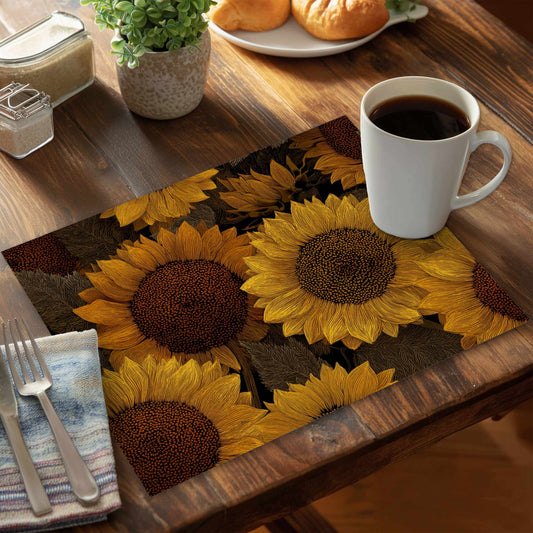 Golden Glow Blooms Placemat - Elegant Home Decor Accent