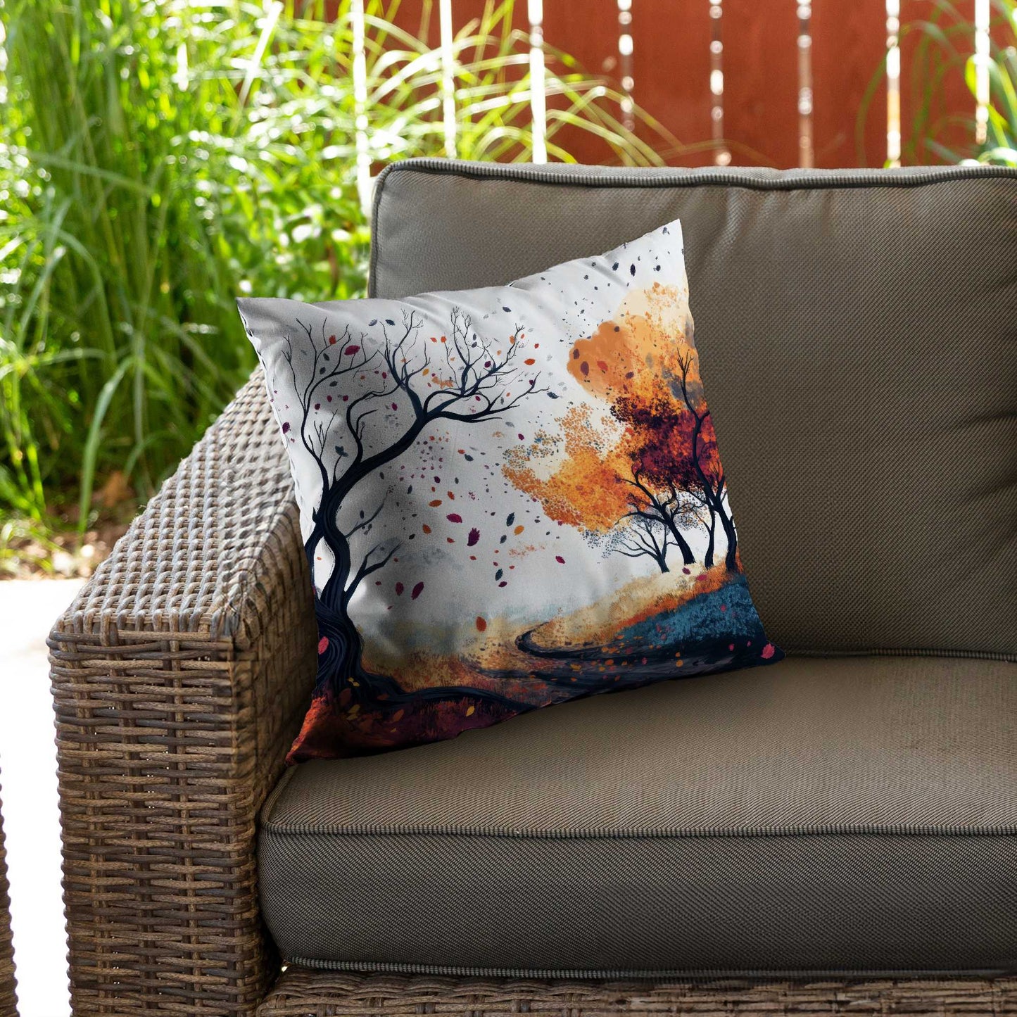 Cool Weather Black Poly Twill Throw Pillow | Decor Insert