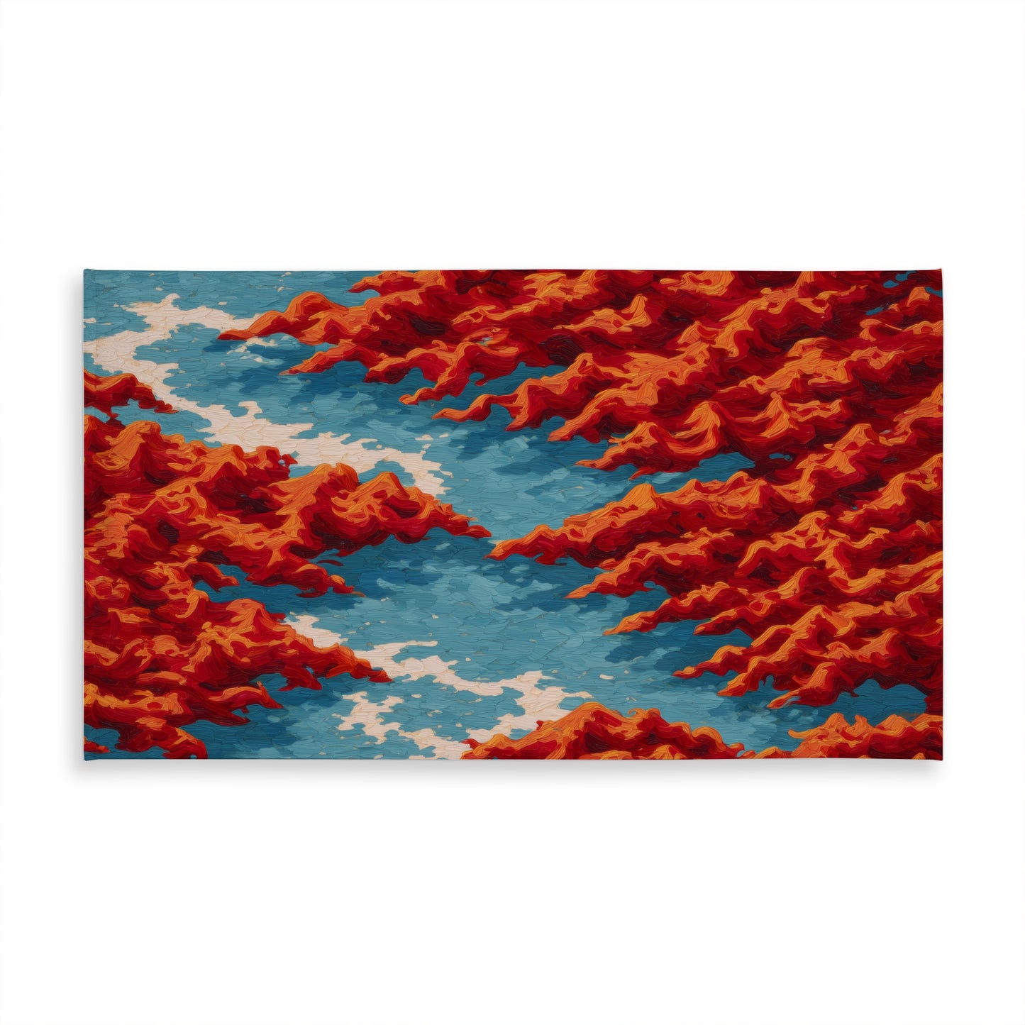 Red Mounds White Indoor Outdoor Tablecloth for Home Decor