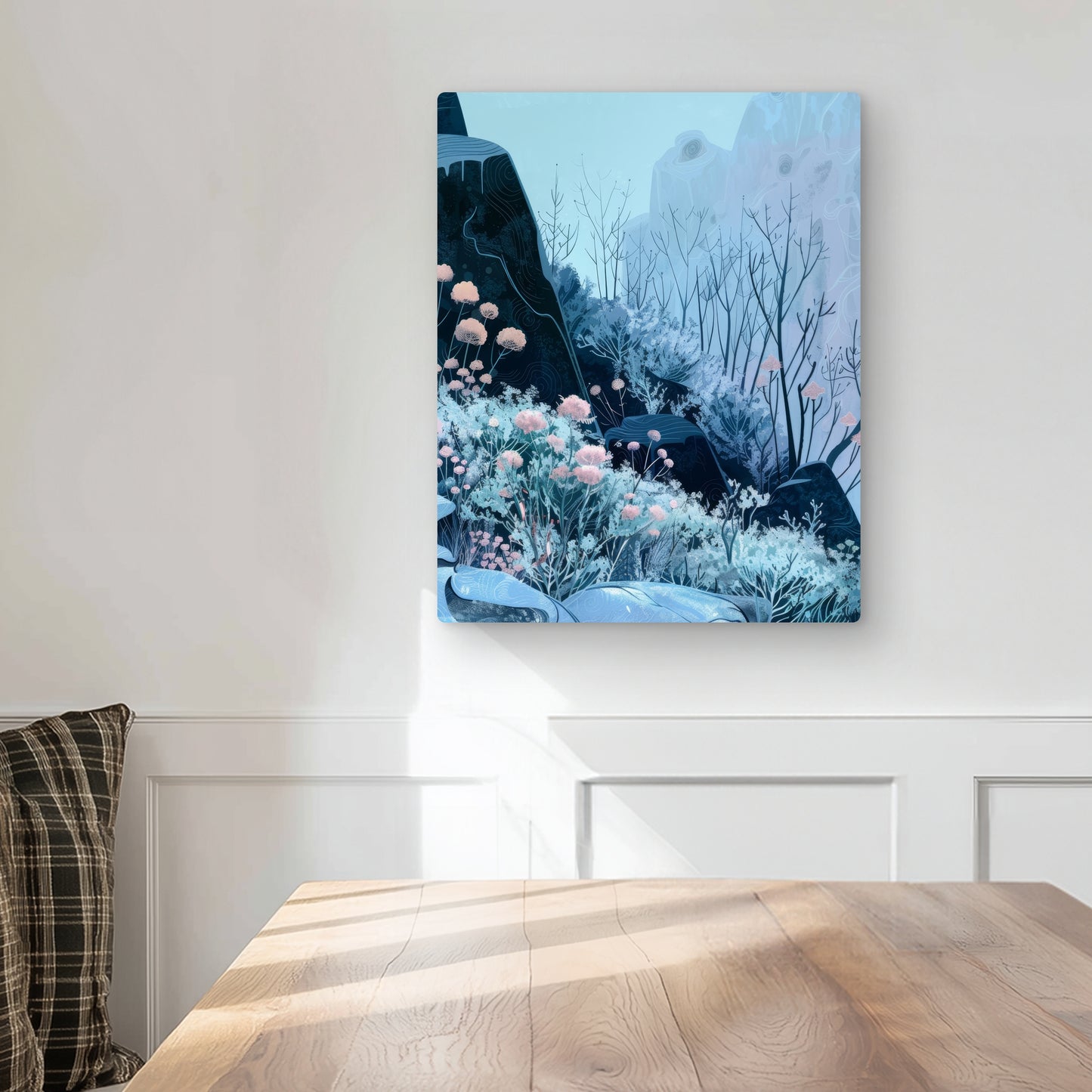 Annual Freeze - Beige Metal Print for Elegant Home Decor