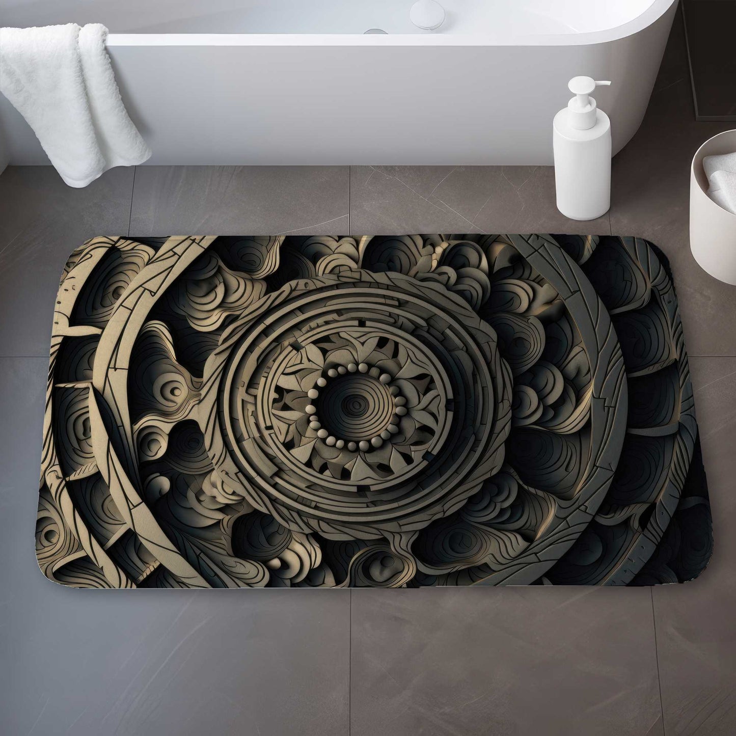 Cycles Gray Bath Mat for Home Decor - Stylish and Soft