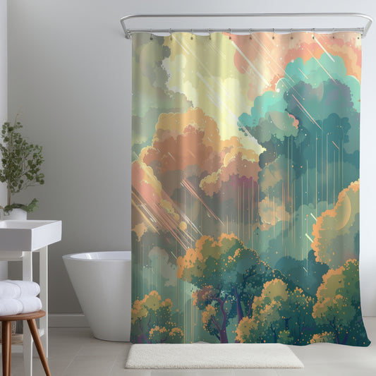 Crystal Winds White Shower Curtain - Elegant Home Decor
