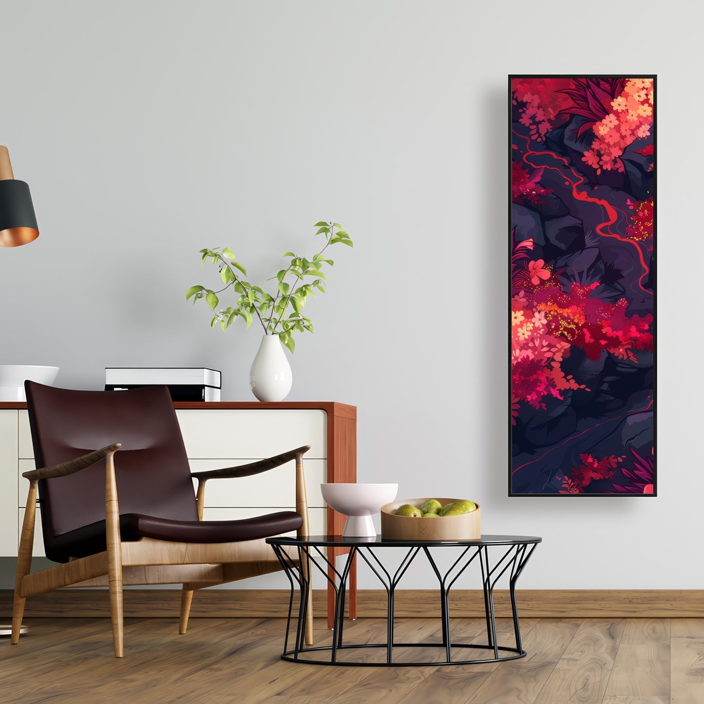 Burning plants - 36"x36" Framed canvas
