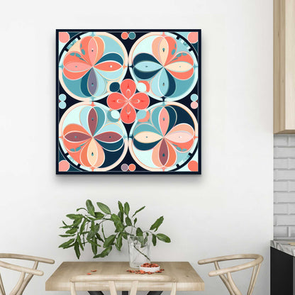 Pastel Mandala - Turquoise Canvas Home Decor Art Piece