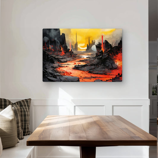 Charred - Red Metal Print for Stunning Home Decor Accent