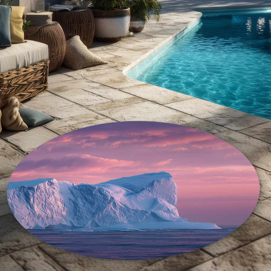 Iceberg at Dusk Round Outdoor Area Rug | Home Decor Accent