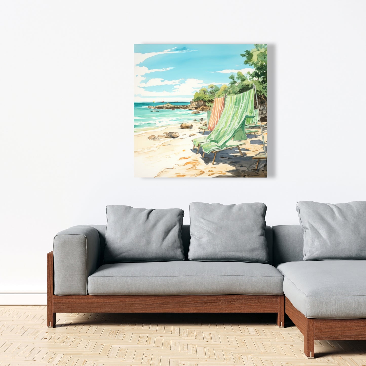 Beach Calm - Turquoise Canvas Wall Art for Home Decor