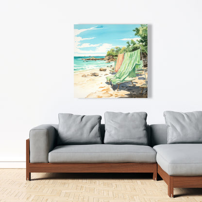 Beach Calm - Turquoise Canvas Wall Art for Home Decor