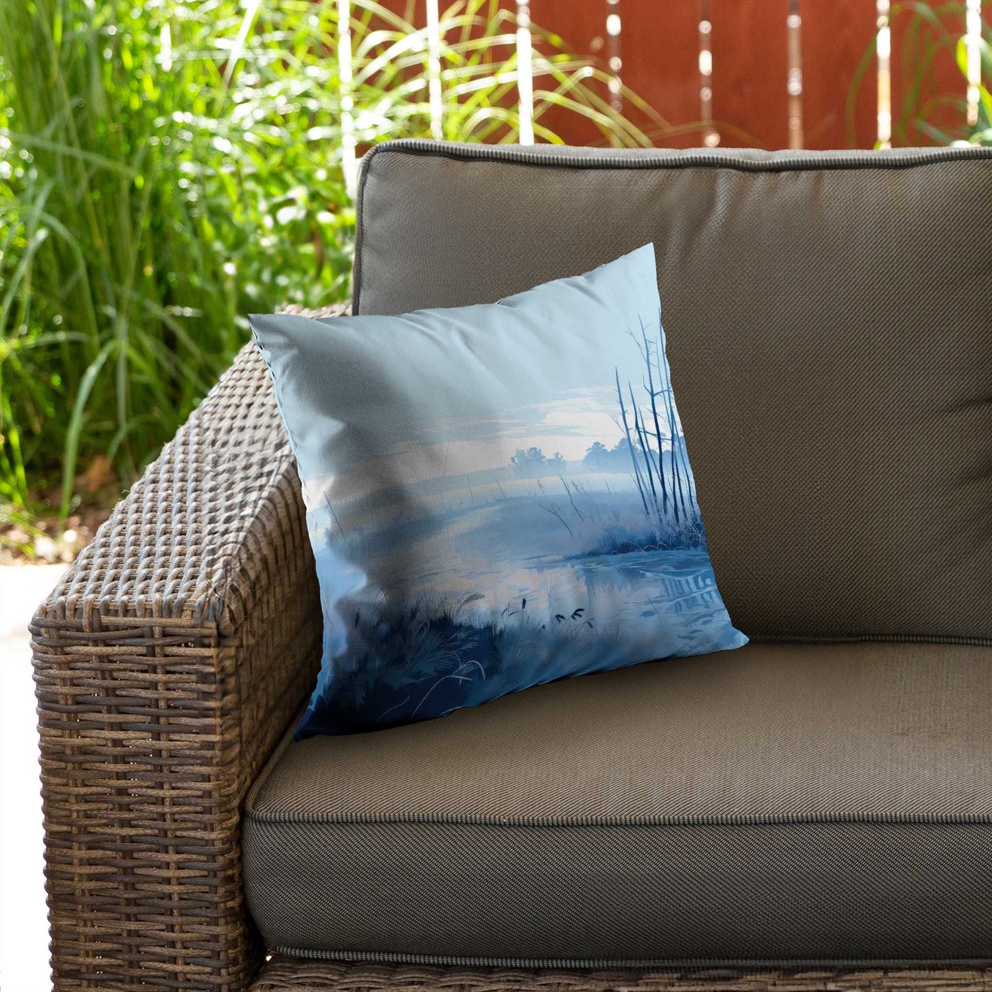 Cold Swamp Poly Twill Throw Pillow - Cozy Home Decor Accent