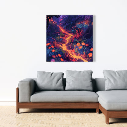 Burning Flowers - Pink Canvas Art for Home Decor | Stylish Decor