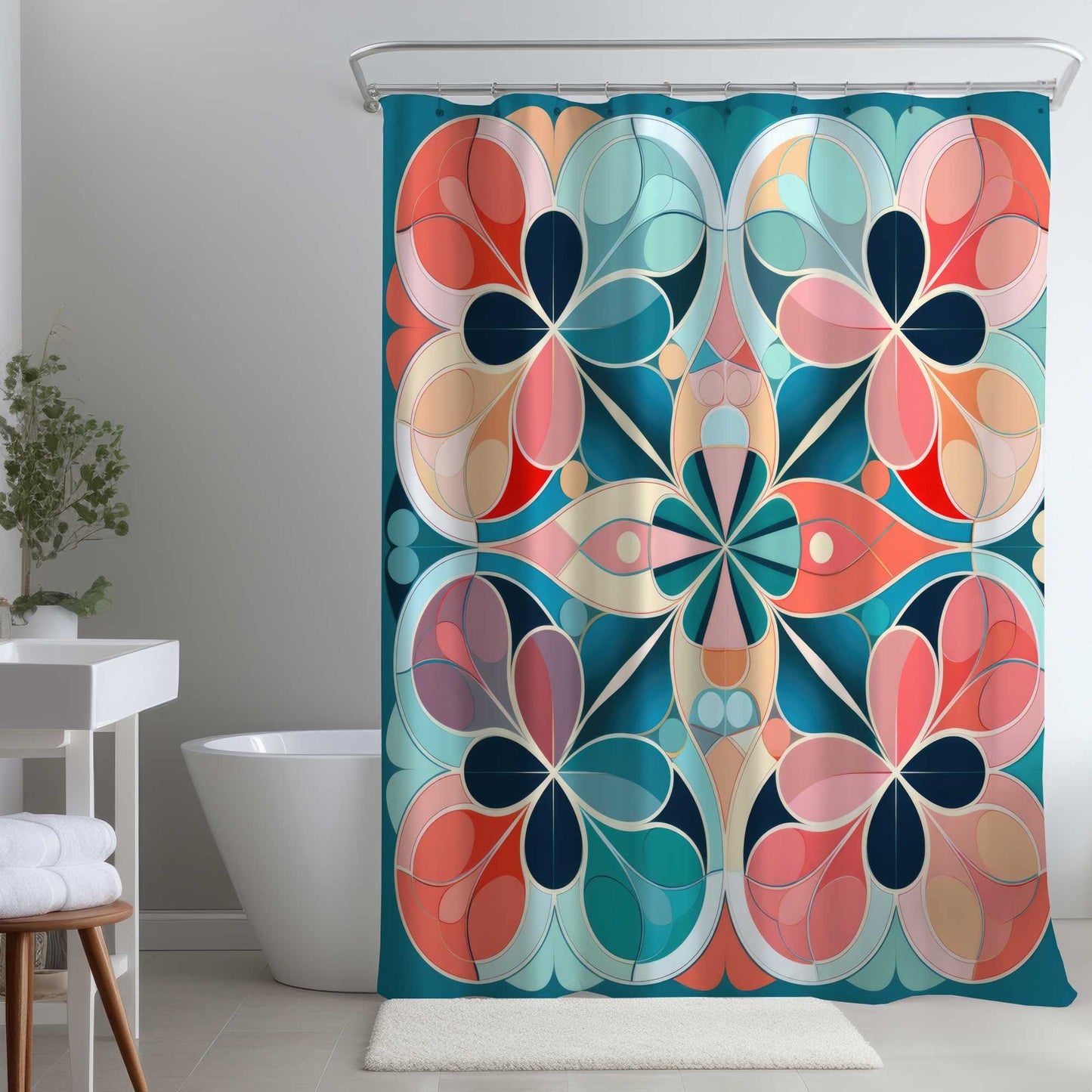 Rideau de douche Mandala | Accessoire de décoration d'intérieur élégant