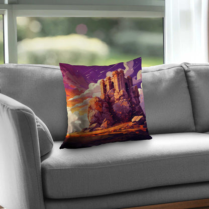 Coussin décoratif en sergé de polyester « Les Derniers Vestiges » pour la maison