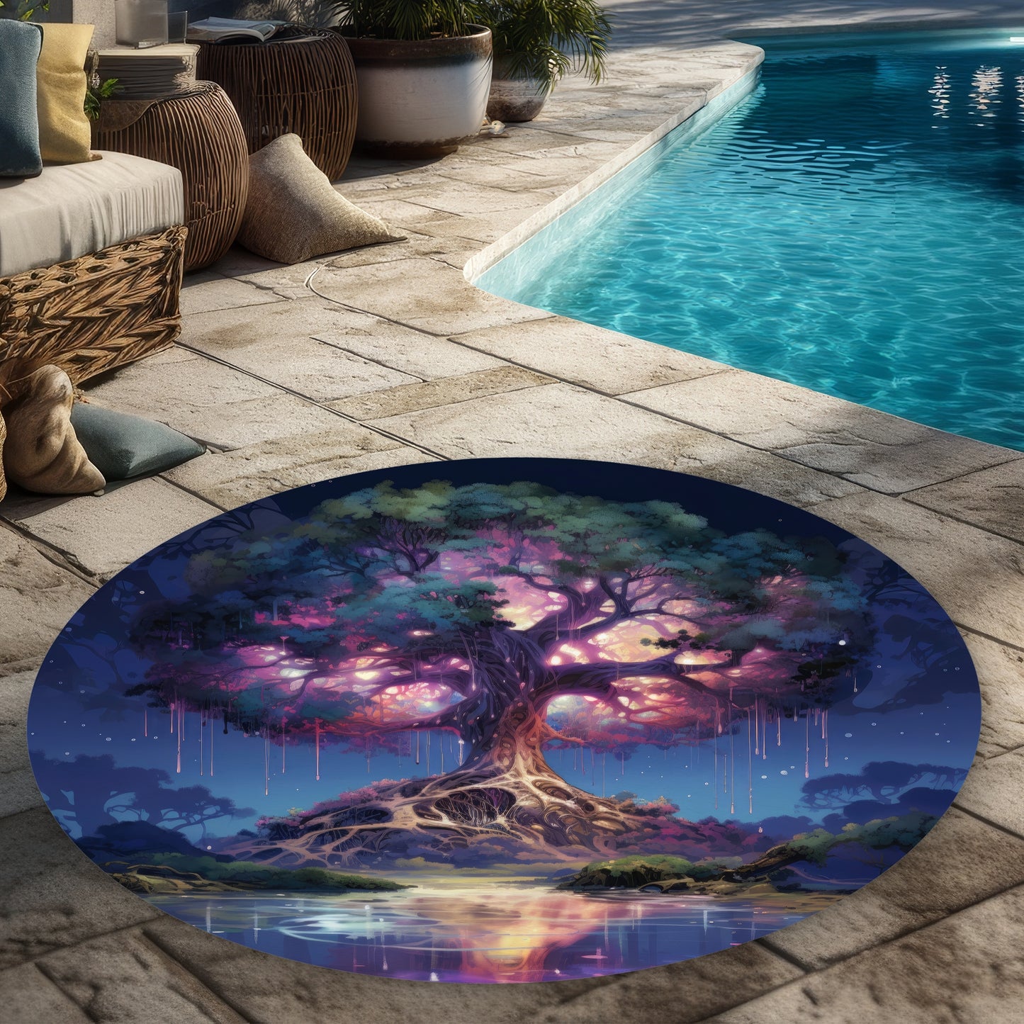 The power of nature - Green Round Outdoor Area Rug