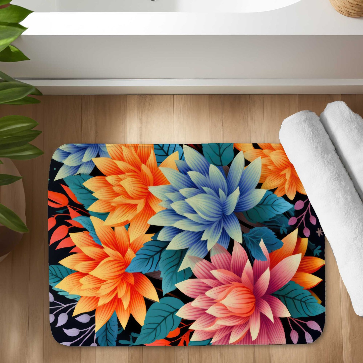 Color bouquet Turquoise Bath Mat | Home Decor Essentials
