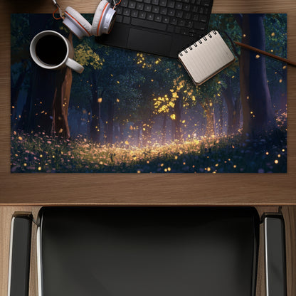 Glowing leaves - Desk Mat