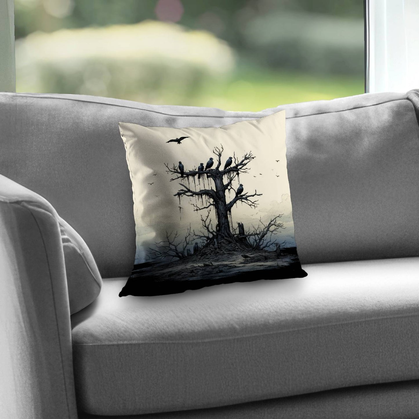 Standing alone - Throw pillow - Print on demand