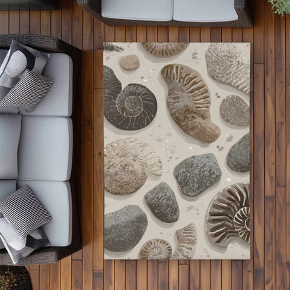 Tapis d'extérieur intemporel Fossil Flow | Décoration intérieure élégante