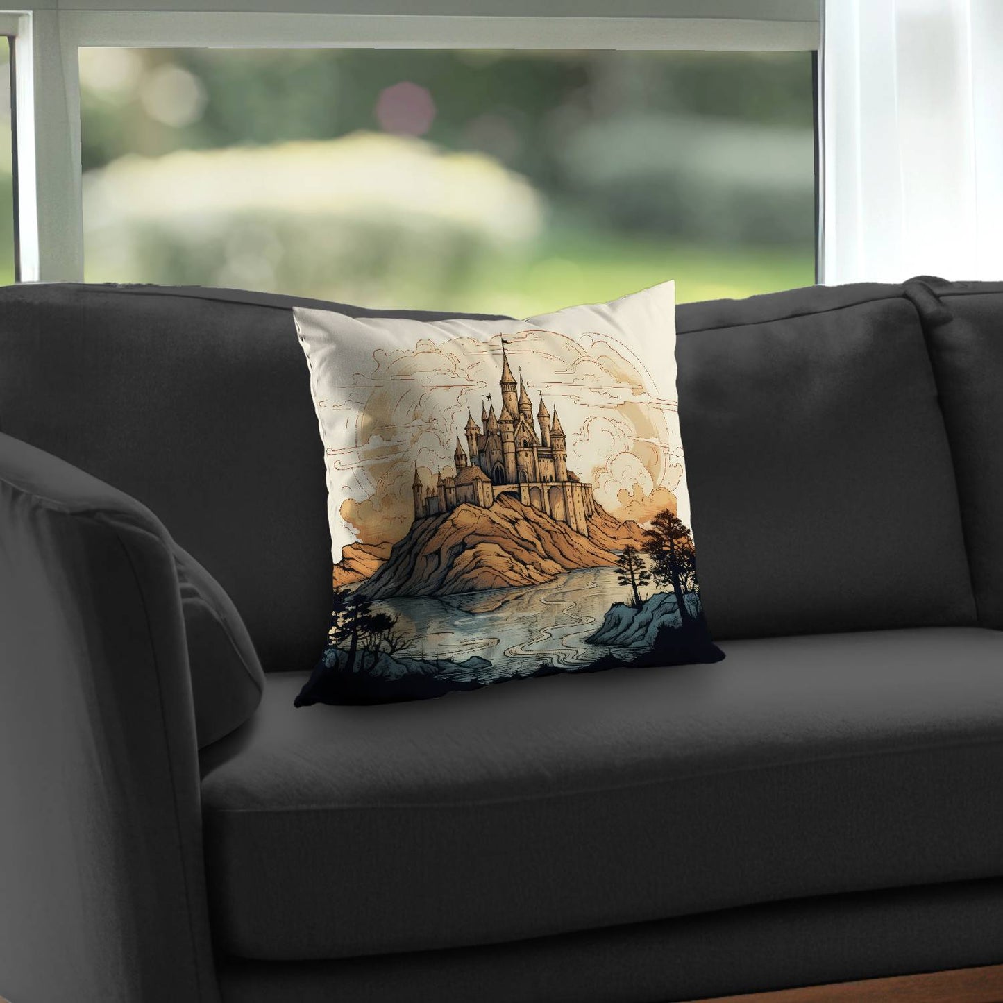 Legendary castle - Throw pillow - Print on demand