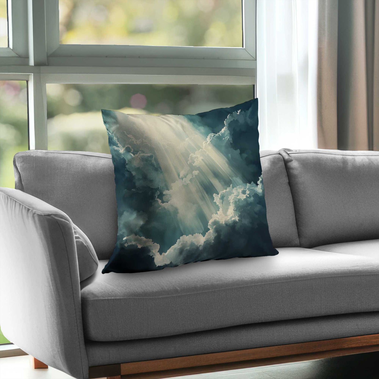 Beam of Light Gray Poly Twill Throw Pillow Insert | Decor