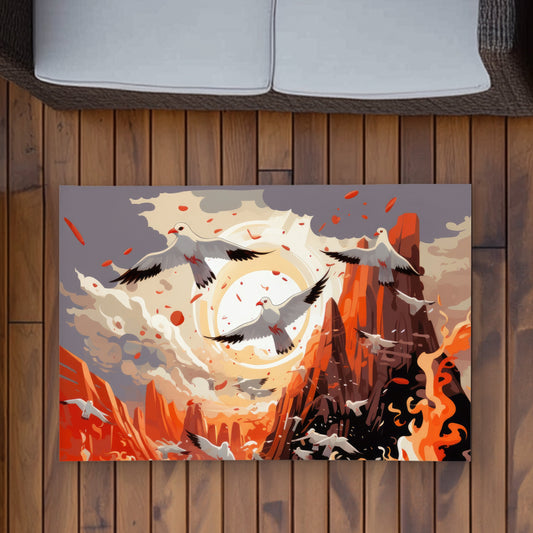 The Escape - Orange Outdoor Area Rug for Home Decor