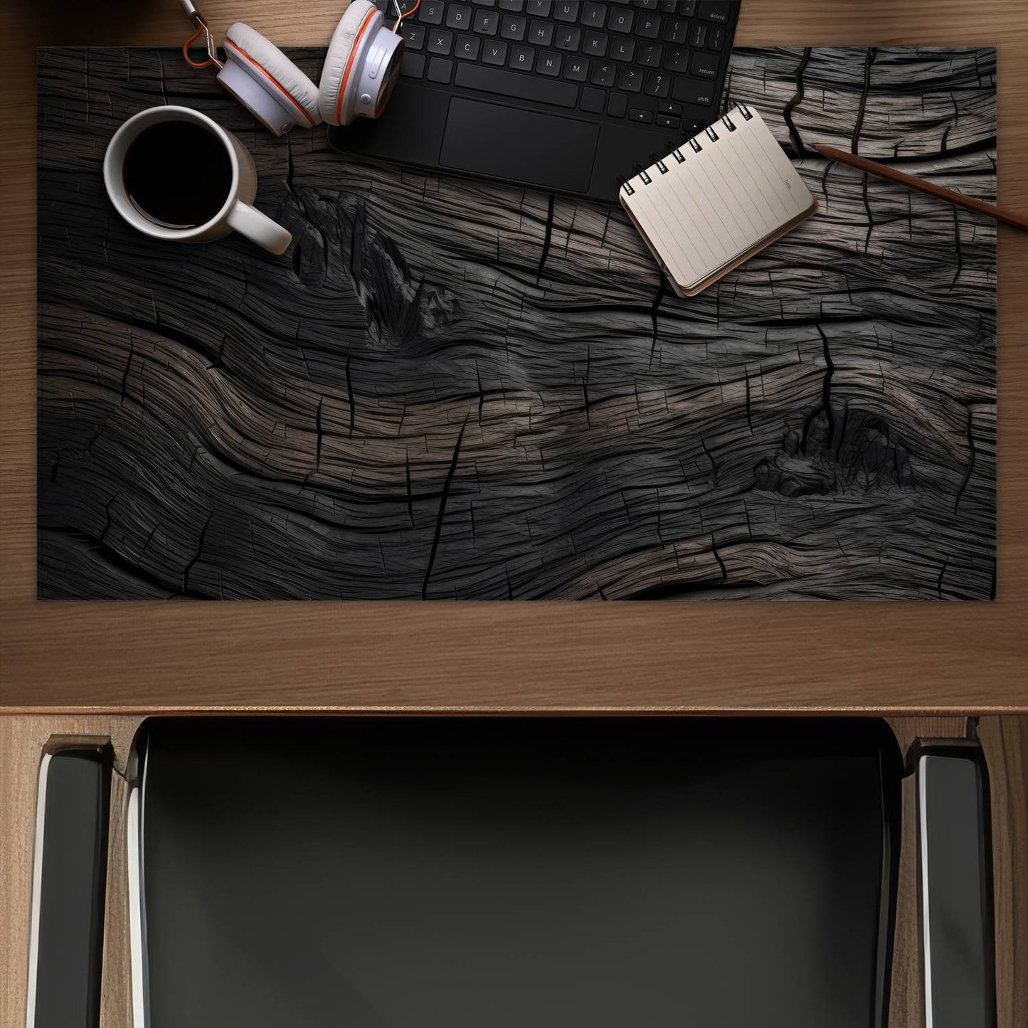 Dark wood - Desk mat - Print on demand