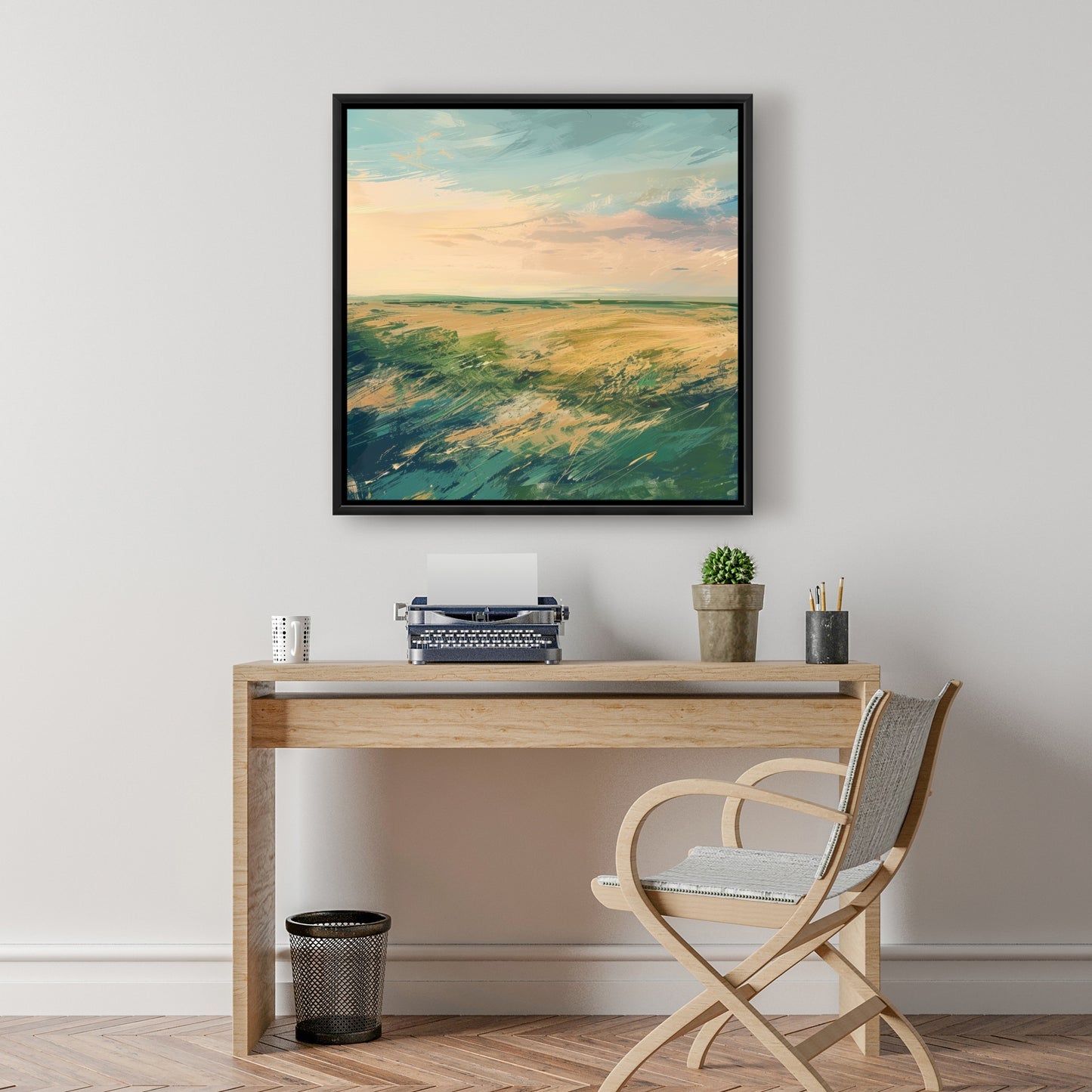 Evening in the field - 36"x36" Framed canvas