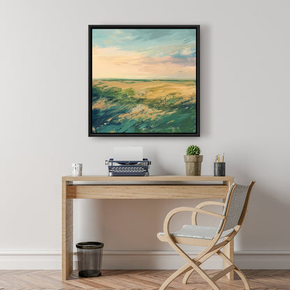 Evening in the field - 36"x36" Framed canvas