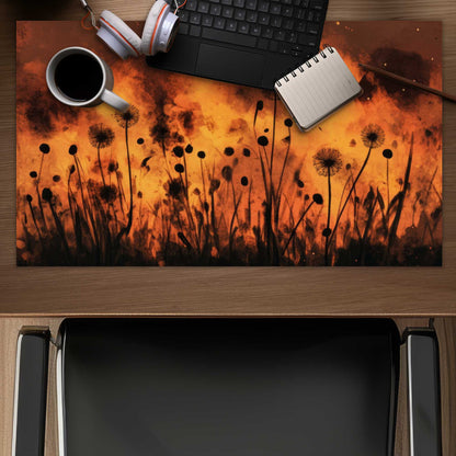 Ablaze Yellow Desk Mat for Stylish Decor | Modern Office