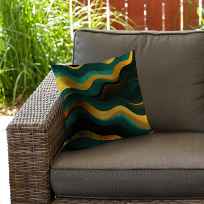 Golden Harmony Poly Twill Throw Pillow | Home Decor Accent