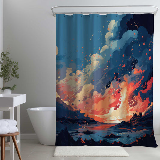 Rideau de douche « Le magma n'attend pas » | Décoration d'intérieur élégante