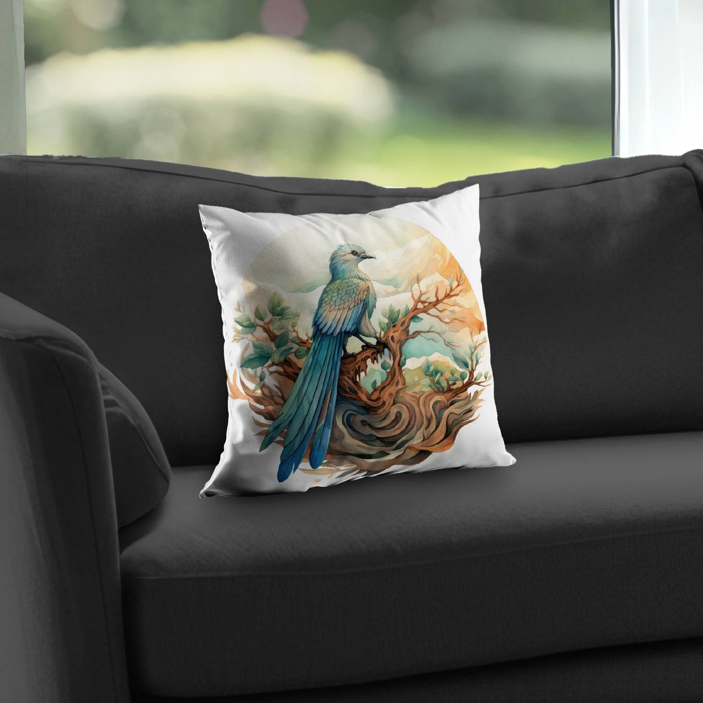 Perched - Throw pillow - Print on demand