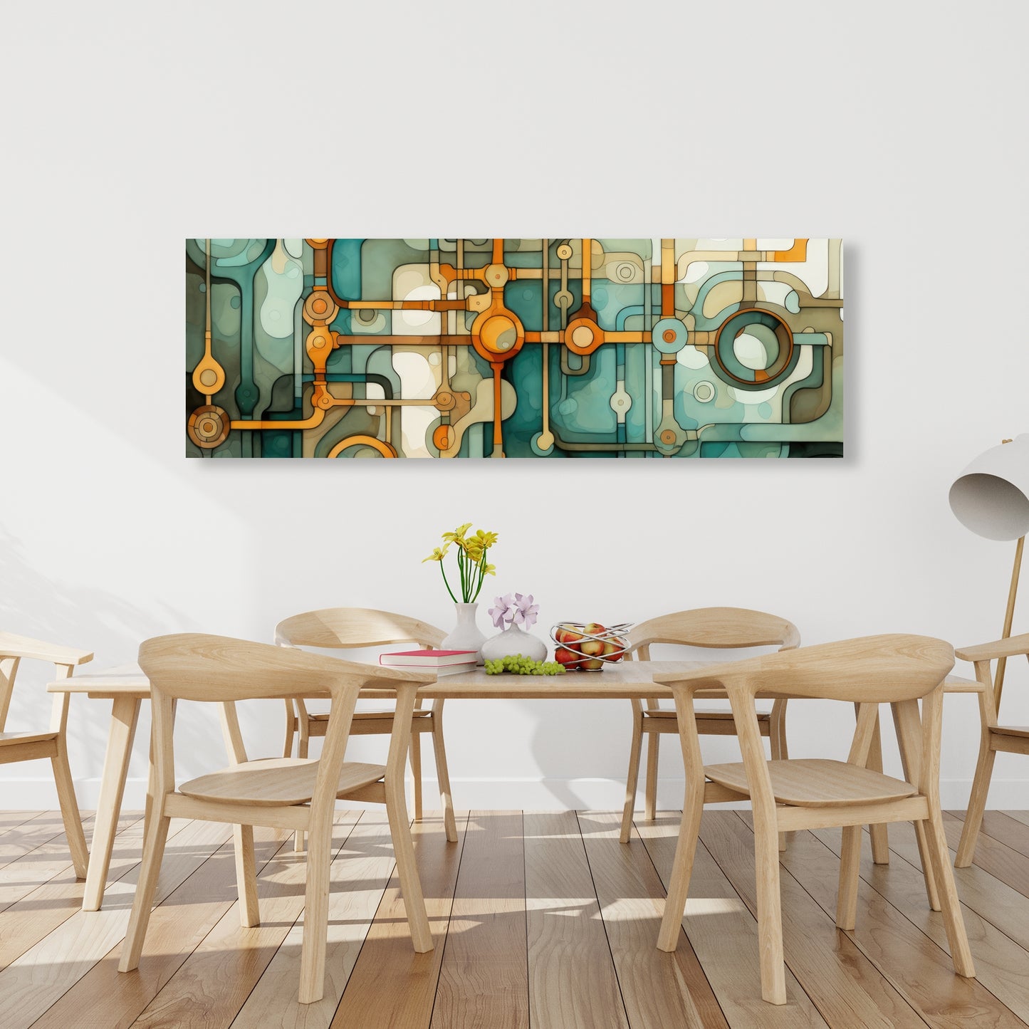 Turns and bends - Turquoise Canvas for Home Decor | Art